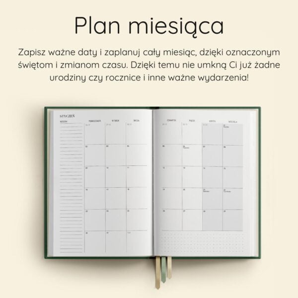 TUYO kalendarz 2023 tygodniowy plan miesiąca